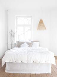 White Linen Duvet Cover - Soft Stonewashed Natural Bedding, Queen & King Sizes - thumbnail 1