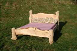 Rustic Oak Driftwood Bed - Live Edge Solid Wood Handmade Wooden Frame Single Double King Bespoke Wales UK