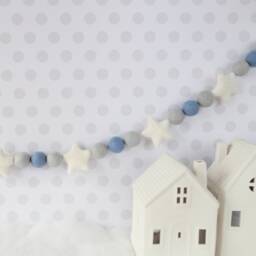 Christmas Garland - Tree Decorations Felt Ball Holiday Decor Pom Pom Boy Nursery - thumbnail 1