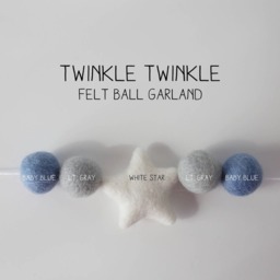 Christmas Garland - Tree Decorations Felt Ball Holiday Decor Pom Pom Boy Nursery - thumbnail 3