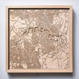 Canberra Wooden Map - Laser Cut Pinewood City Streets, Framed Wall Art - thumbnail 1