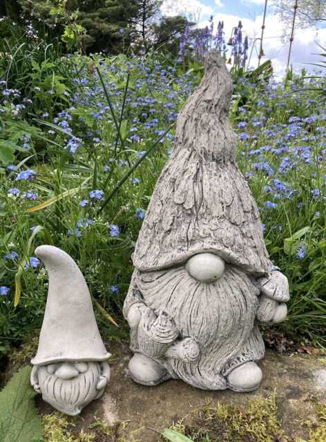 Set Of 2 Reconstituted Stone Garden Woodland Gonk Statues - image 1