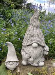Set Of 2 Reconstituted Stone Garden Woodland Gonk Statues - thumbnail 1