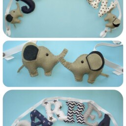 Name Banner, Fabric Name Banner, Personalized Name, Name Banner, Name Wall Art, Nursery Room Decoration, Baby Shower Gift, 2 Ornaments For Free - thumbnail 3