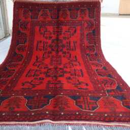 3x5 Ft Afghan New Genuine Area Rug, Turkmen Oriental Geometric Khal Mohammedi Bukhara Handmade Living Room D??cor Office Rug - thumbnail 2