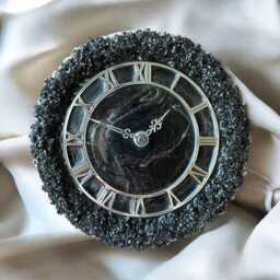 Amethyst Geode Wall Clock Unique Resin Art With Glass Chips Home Improvement - thumbnail 4