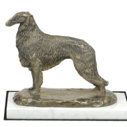 Borzoi, Russian Wolfhound, Dog White Marble Base Statue, Limited Edition, Artdog. Made Of Cold Cast Bronze. Perfect Gift. Limited Edition - thumbnail 2