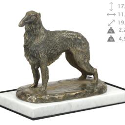 Borzoi, Russian Wolfhound, Dog White Marble Base Statue, Limited Edition, Artdog. Made Of Cold Cast Bronze. Perfect Gift. Limited Edition - thumbnail 4