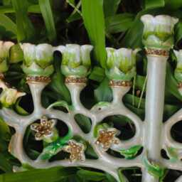 Tree Of Life Menorah Vintage Green Hanukkiah, Handmade Judaica Art - thumbnail 2