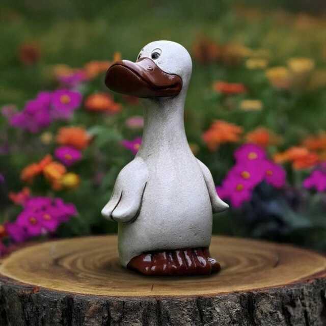 Garden Duck Statue Outdoor Goose Figurine Cement Bird Sclpture Goose Lover Gift Handmade Art Farm Decoration Ornament - image 1