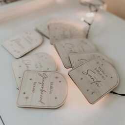 Set Of 6 Wooden Advent Calendar Activity Cards - Customisable - thumbnail 1