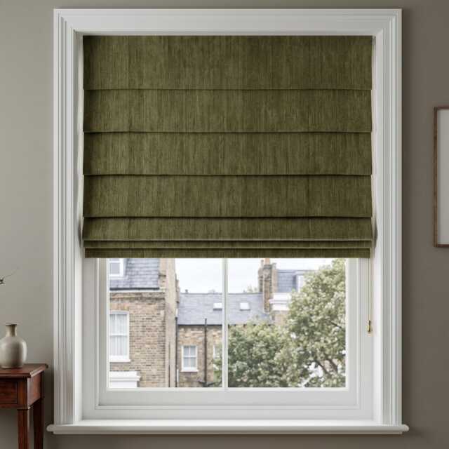 Bespoke Roman Blinds - Made To Measure With Plain Chenille Fabric Custom Shades - image 1