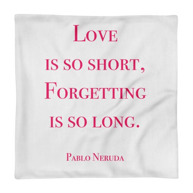 2-Sided Pillow Case Only English & Spanish Pablo Neruda Sonnet 20 - image 1