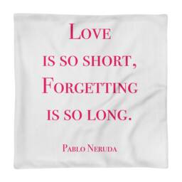 2-Sided Pillow Case Only English & Spanish Pablo Neruda Sonnet 20 - thumbnail 1
