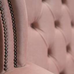 British Handmade Dusty Pink Velvet Chesterfield Wing Chair - thumbnail 4