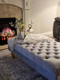 Handmade Chesterfield Velvet Footstool Coffee Table