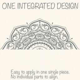 Half Mandala Wall Decal, Boho Bedroom Mural, Rental Friendly Art - thumbnail 2