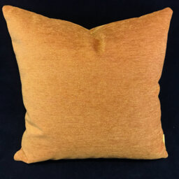Rust Chenille Cushion, Decorative Velvet Pillow - 18x18 In