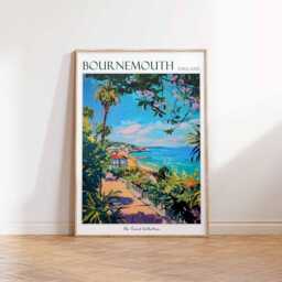 Bournemouth Travel Poster Coastal England Art Print - thumbnail 3
