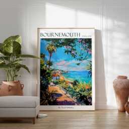 Bournemouth Travel Poster Coastal England Art Print - thumbnail 2