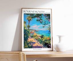 Bournemouth Travel Poster Coastal England Art Print - thumbnail 1