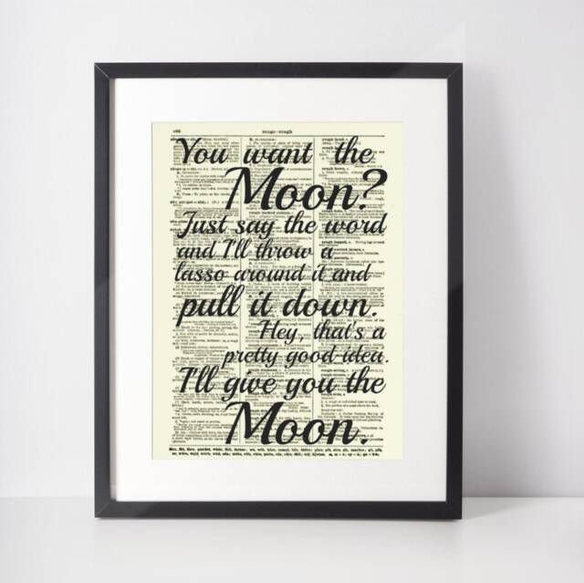 Lasso The Moon It's A Wonderful Life Quote Printed On A 125+ Year Old Antique Dictionary Page, Christmas Wall Decor, George Lassos The - image 1