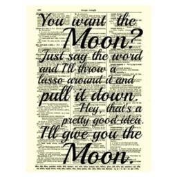Lasso The Moon It's A Wonderful Life Quote Printed On A 125+ Year Old Antique Dictionary Page, Christmas Wall Decor, George Lassos The - thumbnail 3