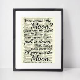 Lasso The Moon It's A Wonderful Life Quote Printed On A 125+ Year Old Antique Dictionary Page, Christmas Wall Decor, George Lassos The - thumbnail 1