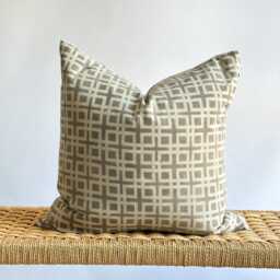 "Neutral Boho Pillow Cover Set Handmade Linen Decorative Pillows - 20"" X 20" - thumbnail 4