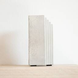 Wavey Geometric Concrete Vase - Modern Design For Faux Or Dried Flowers - thumbnail 3