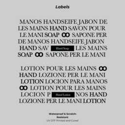 250Ml Stainless Steel Hand Soap & Lotion Dispenser Set With Black Text Wrap - Refillable Modern Bathroom Vanity Pump Bottles - thumbnail 2