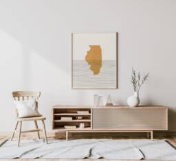 Boho Illinois Wall Art - Mid Century Modern Art, Minimalist Print, Gift Idea Decor, Print - thumbnail 1