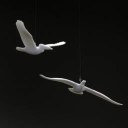 Pelican Mobile Sculpture Statue By John Perry Duo 6In Wingspan Figurine - thumbnail 4