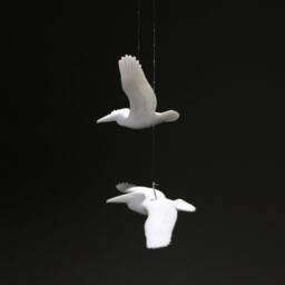 Pelican Mobile Sculpture Statue By John Perry Duo 6In Wingspan Figurine - thumbnail 2