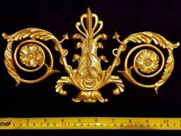 French Louis Xvi Style Decorative Wall Furniture Applique Moulding Pediment Gold Gilt Plastic Decoration - thumbnail 1