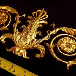 French Louis Xvi Style Decorative Wall Furniture Applique Moulding Pediment Gold Gilt Plastic Decoration - thumbnail 3