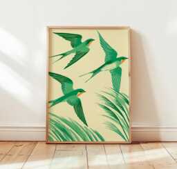 Swallow Bird Poster, Nature Wall Art, Botanical Wildlife Print - thumbnail 1