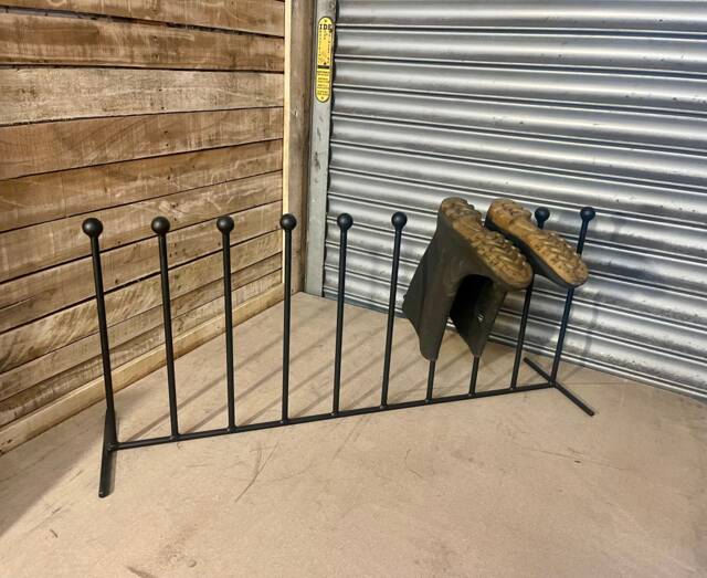 Handmade in The UK Black Wrought Iron Steel Metal Welded Free Standing 5 Pair Wellington Boot Welly Rack Stand Storage - image 1