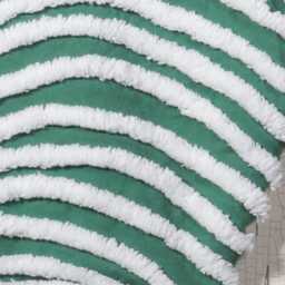 Green & White - Lush & Fluffy Vintage Chenille Christmas Stocking Pom Pom, Flower - thumbnail 2