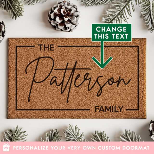 Christmas Home Decor Gift, Personalized Family Doormat, Custom Door Mat For Grandparents, Rug, Gift Rug - image 1