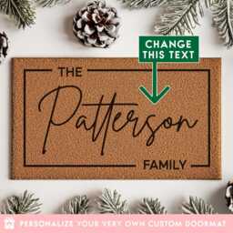 Christmas Home Decor Gift, Personalized Family Doormat, Custom Door Mat For Grandparents, Rug, Gift Rug - thumbnail 1