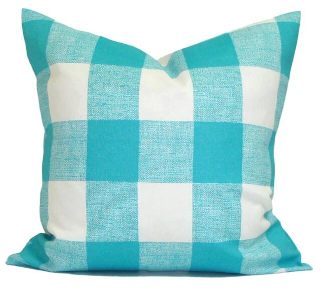 Blue Outdoor Pillow Covers, Outdoor Blye Pillows, Aqua Throw Cover For A 20x20, 16x16, 18x18 Pillow, All Sizes - image 1