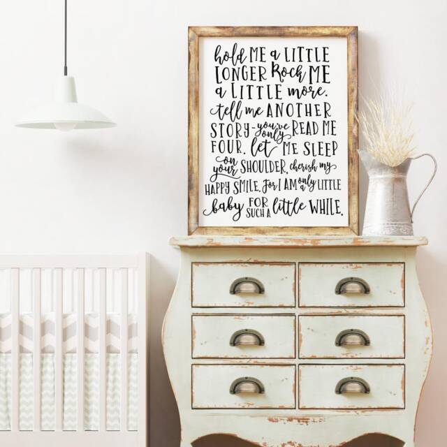 Hold Me A Little Longer Nursery Wall Decor, Digital Quotes & Sayings, Modern Prints, Printable Art - image 1