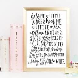 Hold Me A Little Longer Nursery Wall Decor, Digital Quotes & Sayings, Modern Prints, Printable Art - thumbnail 3