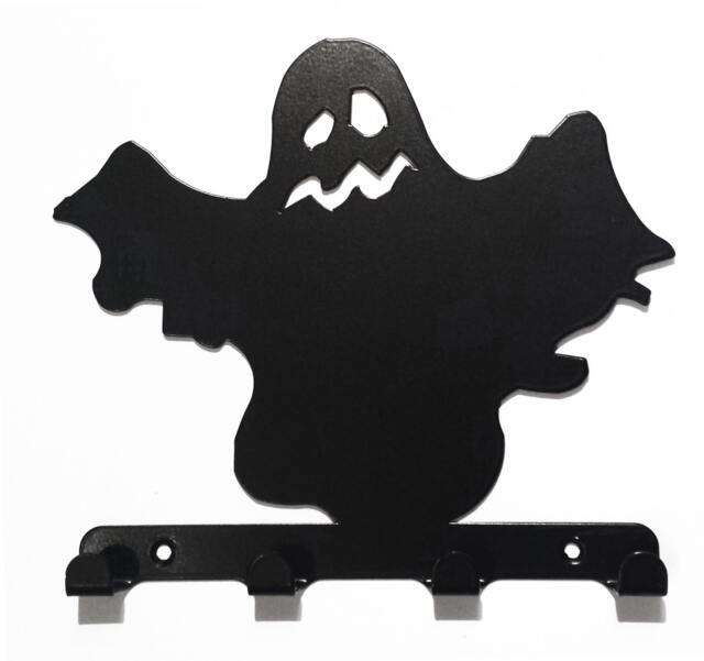 Floating Ghost Silhouette Key Hook Rack - Metal Wall Art