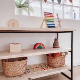 Handmade Rustic Wood Montessori Shelf Children's Toy Storage Bookcase - thumbnail 3