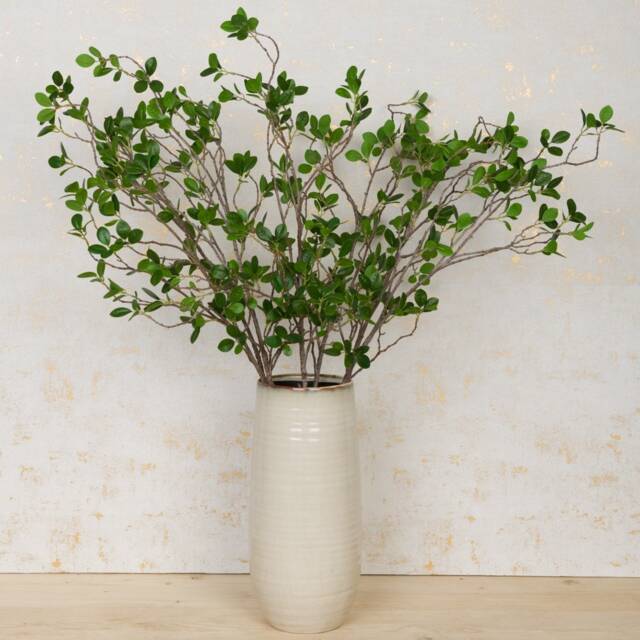 Faux Greenery Mini Leaf Branch Artificial Foliage Tall Stem Realistic For Decor Vase Indoor Outdoor Arrangements