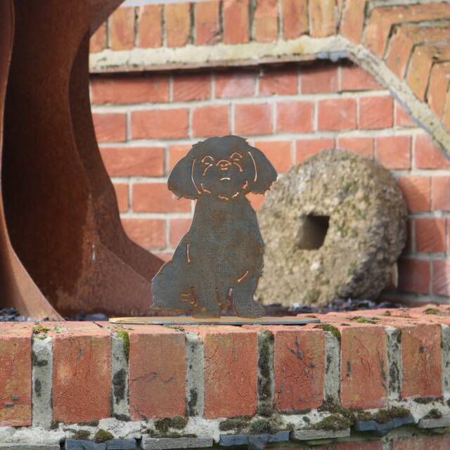 Rusty Metal Shih Tzu Garden Decoration, Dog Memorial Gift - image 1