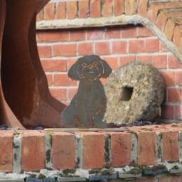 Rusty Metal Shih Tzu Garden Decoration, Dog Memorial Gift