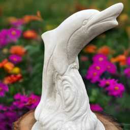 Unique Dolphin Sculpture Concrete Statue Garden & Home Decoration Dolphin Lover Gift Handmade Ornament Ocean Animal Decor - thumbnail 2